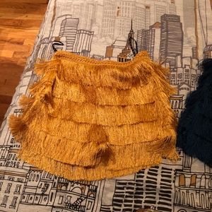 Fringe Shorts (size 6, yellow)